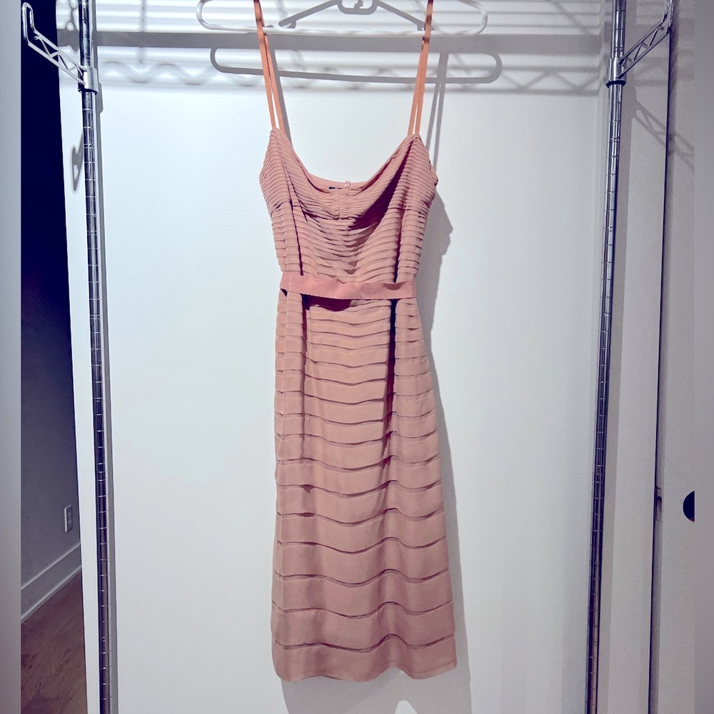 BCBG silk cocktail dress. Size 2. Soft, dusty pink color.